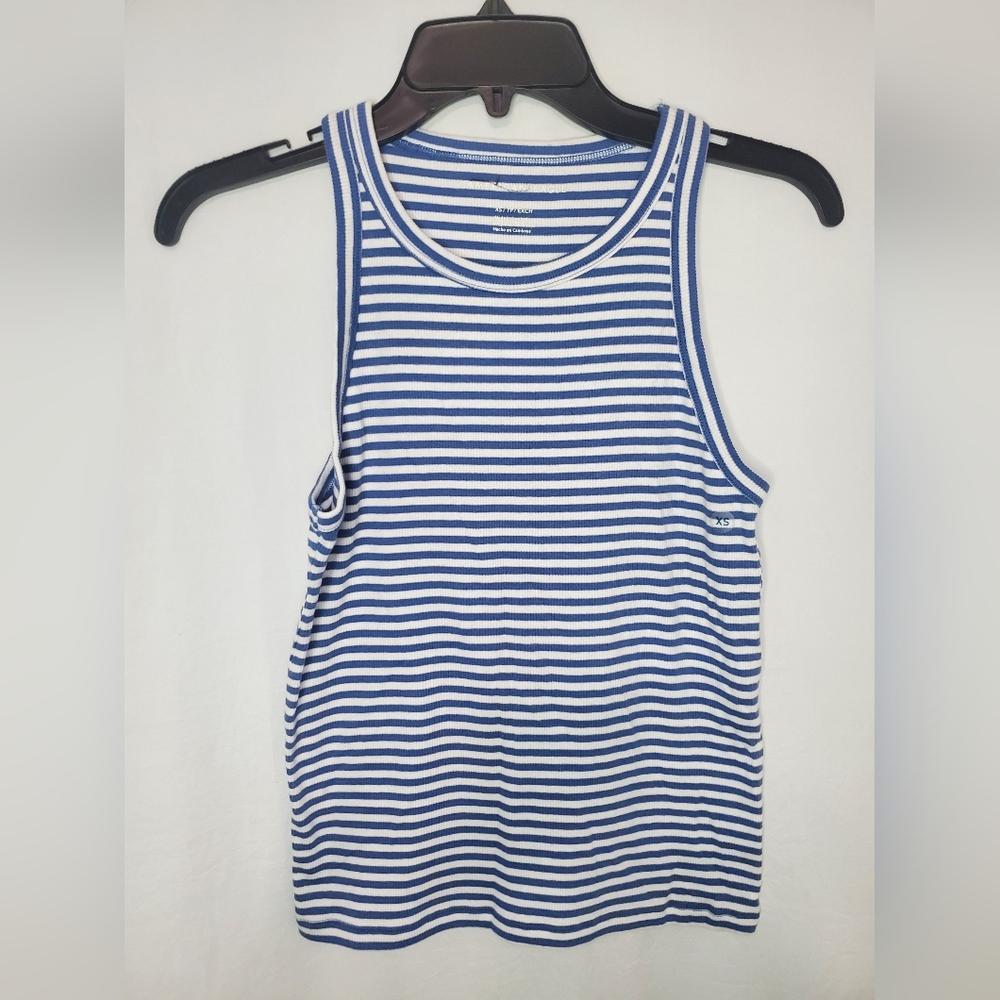 NWOT Women's Blue and White American Eagle Tank Top Size XS/TP